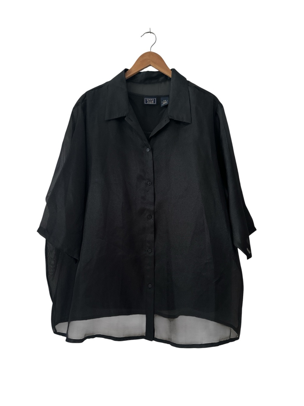 Laura Scott Black Shirt with Integrated Tank Top Like New sz 22W